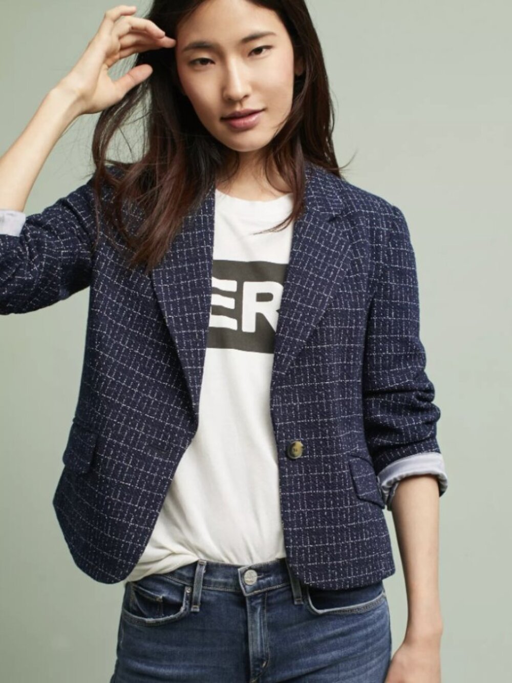 NWOT Anthropologie Cartonnier Michel Knit Blazer Size 14